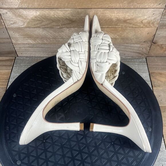 Marc Fisher LTD Women's Size US 8M Draya Braided Cream Heeled Sandals - Picture 7 of 10